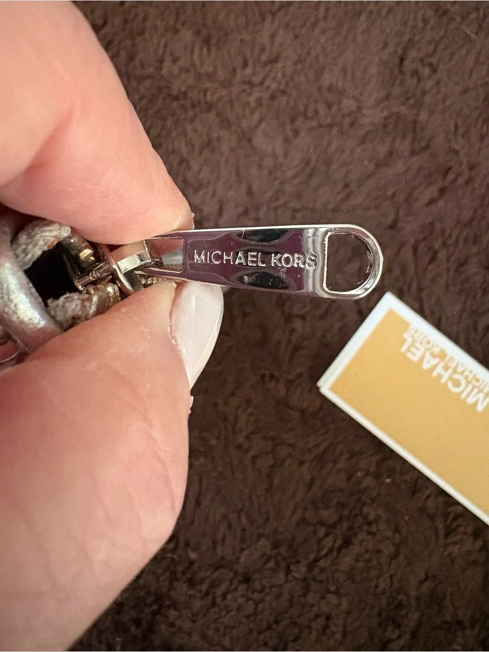 Michael Kors Silver Sequin Wristlet Clutch